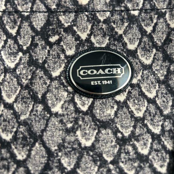 *SOLD* COACH SNAKE PRINT NYLON WEEKENDER TOTE BAG. - Picture 3 of 4